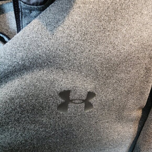 Under Armour UA‎ SuperVent Cold Gear 1/4 Zip Pullover Hoodie Grey Men's sz 2XL - Picture 4 of 10